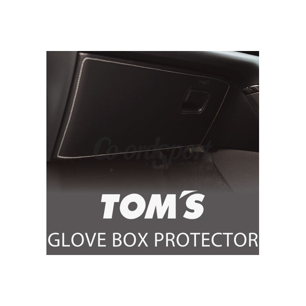 TOMS GR Yaris Glove Box Ptotector white -stitch image