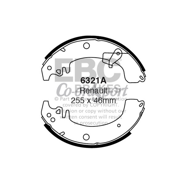 EBC Brakes Replacement Brake Shoe Set (4 pcs) image