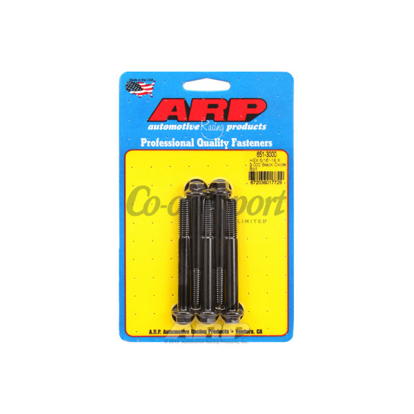 ARP 5/16-18 X 3.000 hex black oxide bolts image