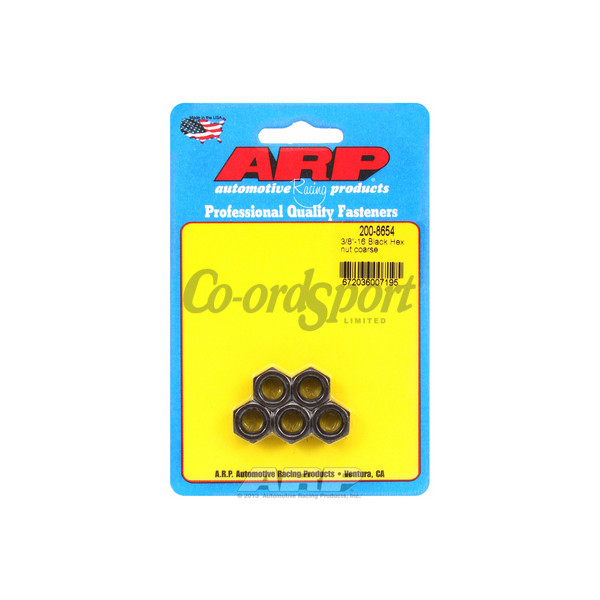 ARP 3/8-16 black coarse hex nut kit image
