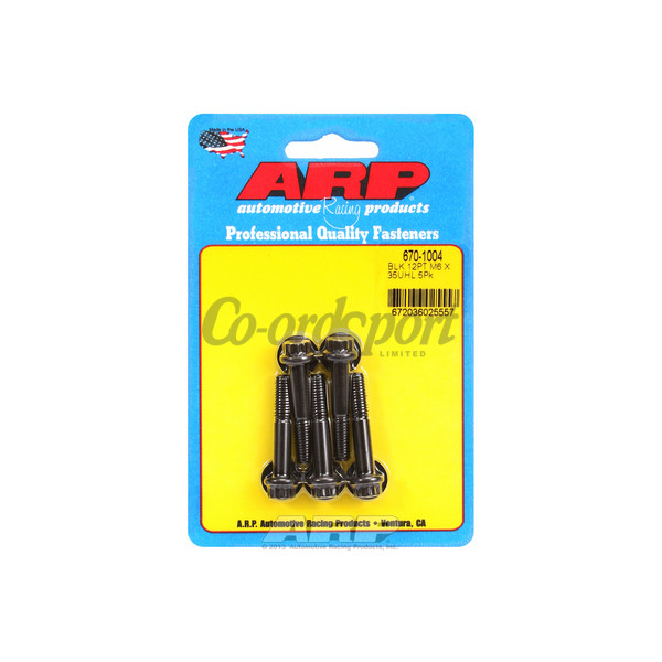 ARP M6 x 1.00 x 35 12pt black oxide bolts image