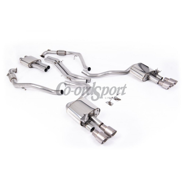 Milltek Exhaust - Cat Back Resonated with Quad GT-100 Brushed Tit image