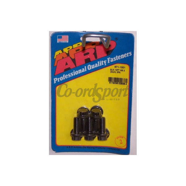 ARP M8 x 1.25 x 20 12pt black oxide bolts image