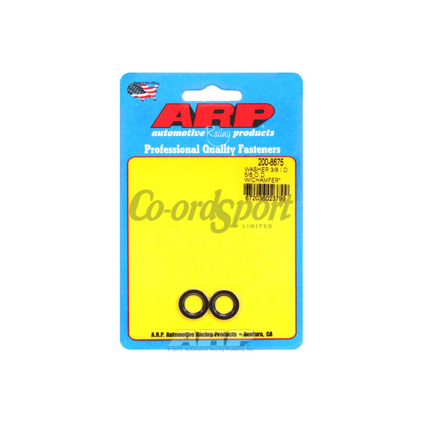 ARP 3/8 ID 5/8 OD machined chamfer black washers image