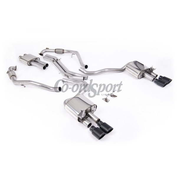 Milltek Exhaust - Cat Back Resonated with Quad Cerakote Black Ova image