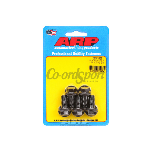 ARP M10 x 1.25 x 20 hex black oxide bolts image
