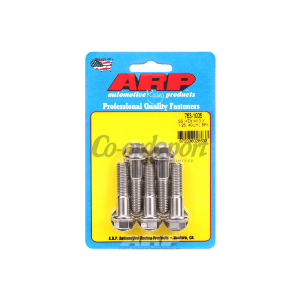 ARP M10 x 1.25 x 40 hex SS bolts image