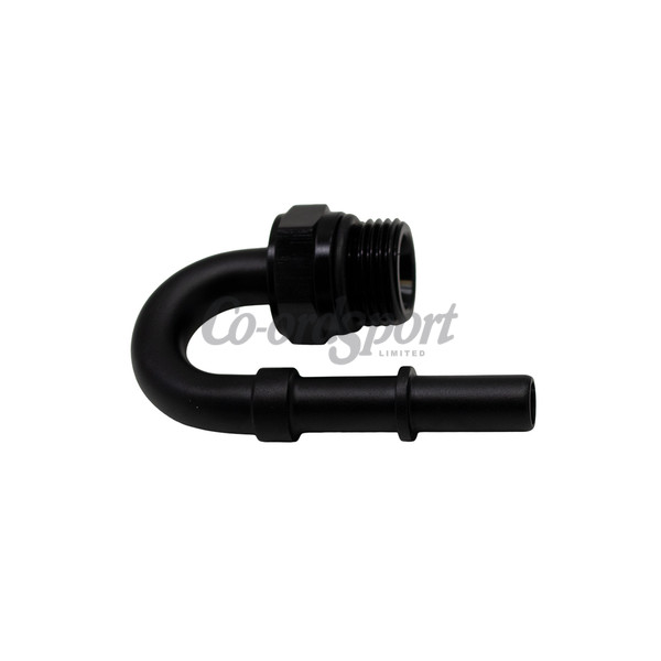 DW 8AN ORB Male to 3 8 Inch Male EFI Quick Connect Adapter 180-De image