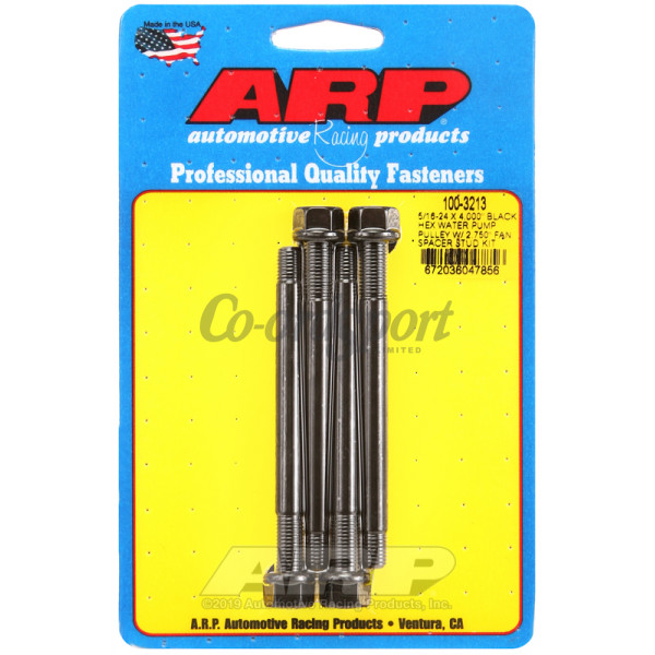 ARP 5/16-24 X 4.000 black hex water pump pulley w/ 2.750 fa image