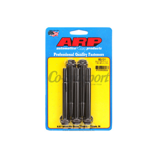 ARP M10 x 1.25 x 90 hex black oxide bolts image