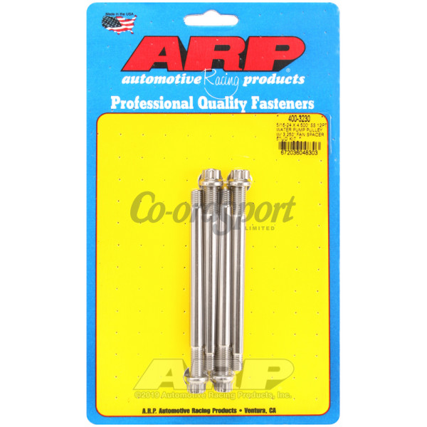 ARP 5/16-24 X 4.500 SS 12pt water pump pulley w/ 3.250 fan image