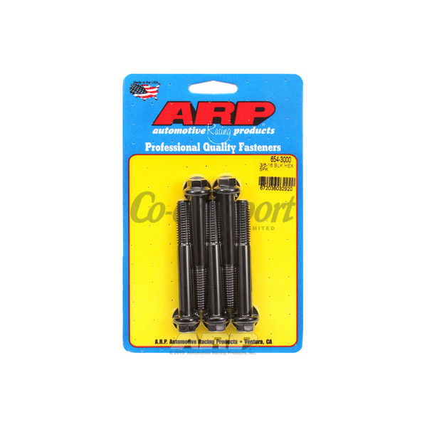 ARP 3/8-16 x 3.000 hex 7/16 wrenching black oxide bolts image
