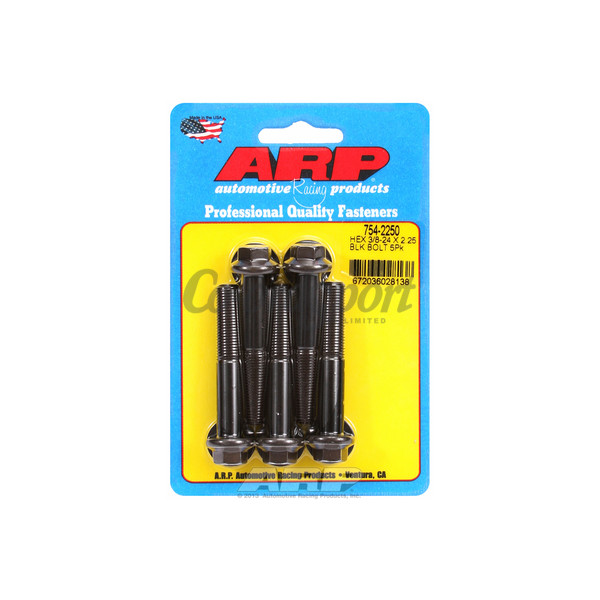 ARP 3/8-24 x 2.250 hex 7/16 wrenching black oxide bolts image