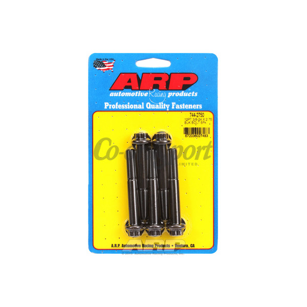 ARP 3/8-24 x 2.750 12pt 7/16 wrenching black oxide bolts image