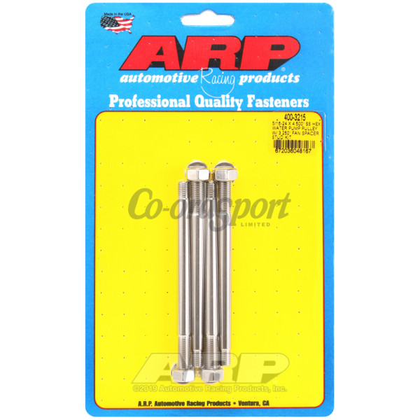 ARP 5/16-24 X 4.500 SS hex water pump pulley w/ 3.250 fan s image