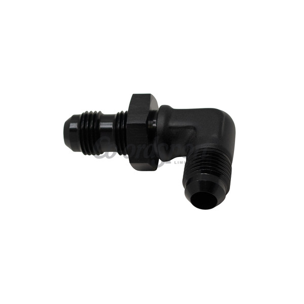 DW 6AN Male Flare to 6AN Male Flare Bulkhead Adapter 90-Degree I image