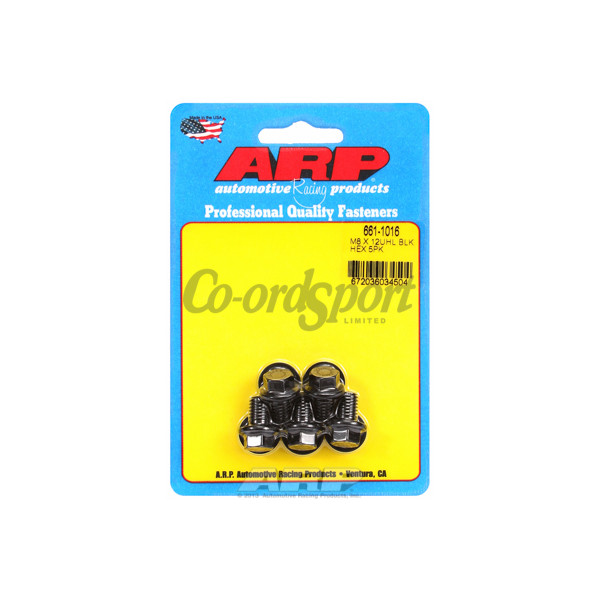 ARP M8 x 1.25 x 12 hex black oxide bolts image