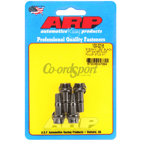 ARP 5/16-24 X 1.250 black 12pt water pump pulley stud kit image