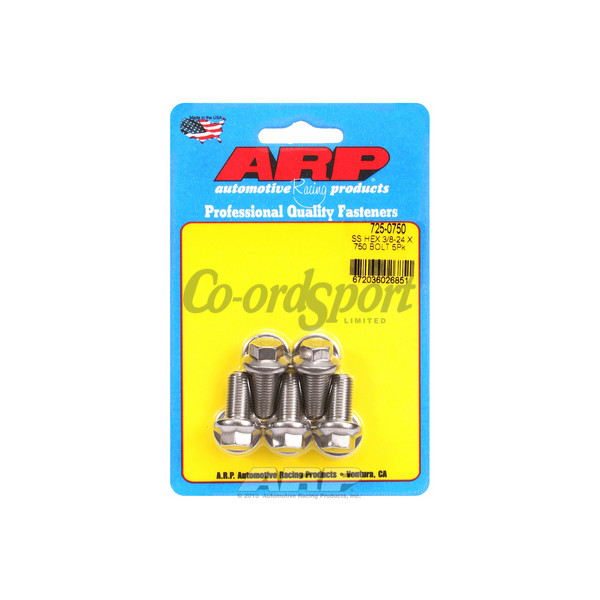 ARP 3/8-24 x .750 hex 7/16 wrenching SS bolts image