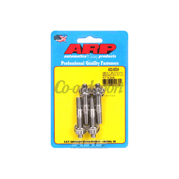 ARP M8 X 1.25 X 51mm broached stud kit - 4pcs image