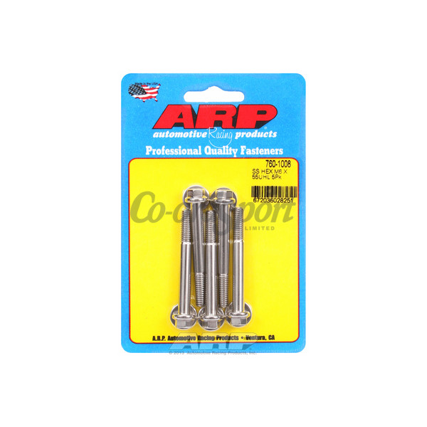 ARP M6 x 1.00 x 55 hex SS bolts image