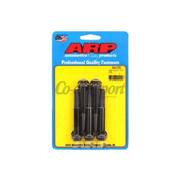 ARP 3/8-16 x 2.750 12pt 7/16 wrenching black oxide bolts image