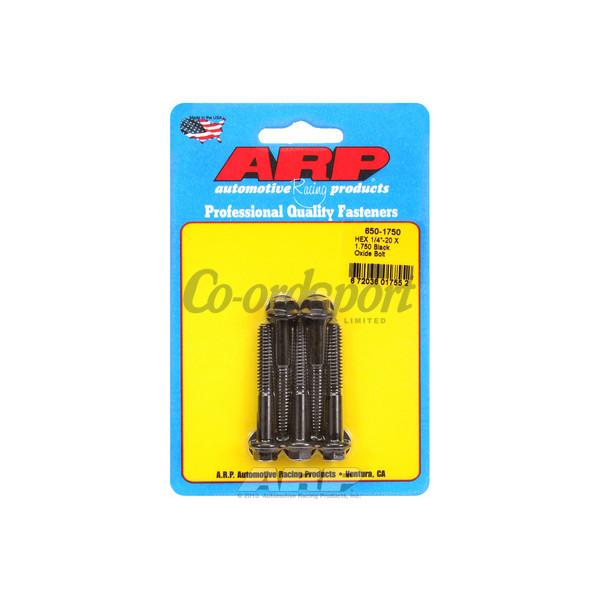 ARP 1/4-20 X 1.750 hex black oxide bolts image