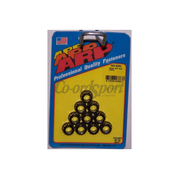 ARP 3/8-24 1/2 socket .645 flange OD 12pt nut kit image