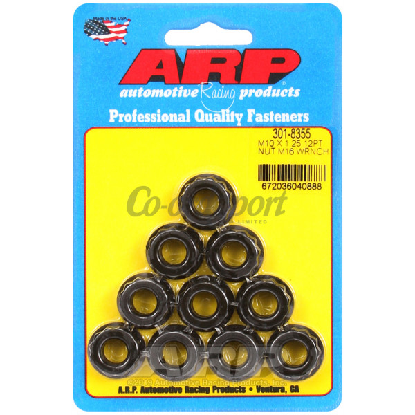 ARP M10 X 1.25 M16 socket 12pt nut kit 10PCS image