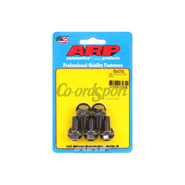 ARP 3/8-16 x 0.750 hex 7/16 wrenching black oxide bolts image