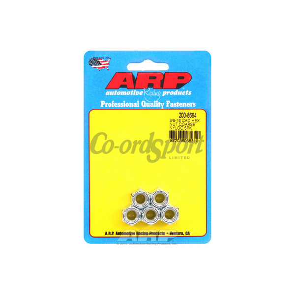 ARP 3/8-16 cad coarse nyloc hex nut kit image