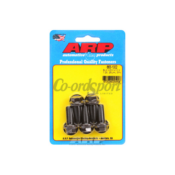 ARP M10 x 1.25 x 25 hex black oxide bolts image