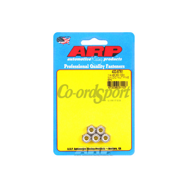 ARP 1/4-28 SS fine nyloc hex nut kit image