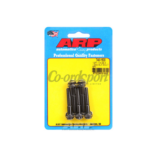 ARP 1/4-28 x 1.500 12pt black oxide bolts image