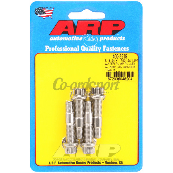 ARP 5/16-24 X 1.750 SS 12pt water pump pulley w/ .500 fan s image