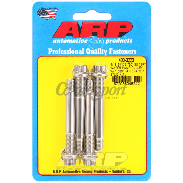ARP 5/16-24 X 2.750 SS 12pt water pump pulley w/ 1.500 fan image