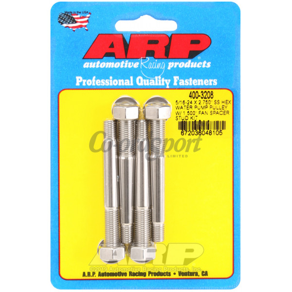 ARP 5/16-24 X 2.750 SS hex water pump pulley w/ 1.500 fan s image