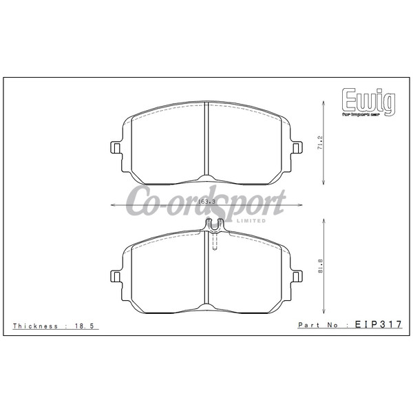 Endless Brake Pads ME20 Compound MERCEDES-BENZ W177 A250 Front image