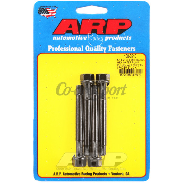 ARP 5/16-24 X 3.250 black hex water pump pulley w/ 2.000 fa image