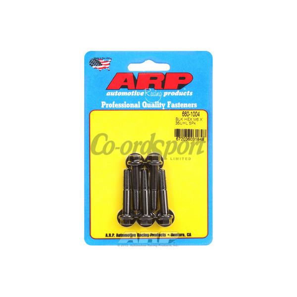 ARP M6 x 1.00 x 35 hex black oxide bolts image