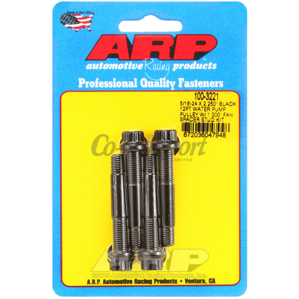 ARP 5/16-24 X 2.250 black 12pt water pump pulley w/ 1.000 f image