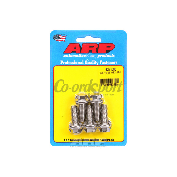 ARP 3/8-16 x 1.000 hex 7/16 wrenching SS bolts image