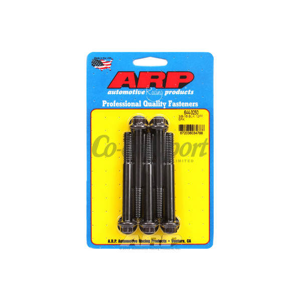 ARP 3/8-16 x 3.250 12pt 7/16 wrenching black oxide bolts image