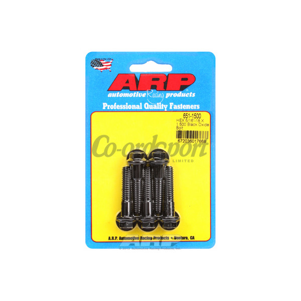 ARP 5/16-18 X 1.500 hex black oxide bolts image