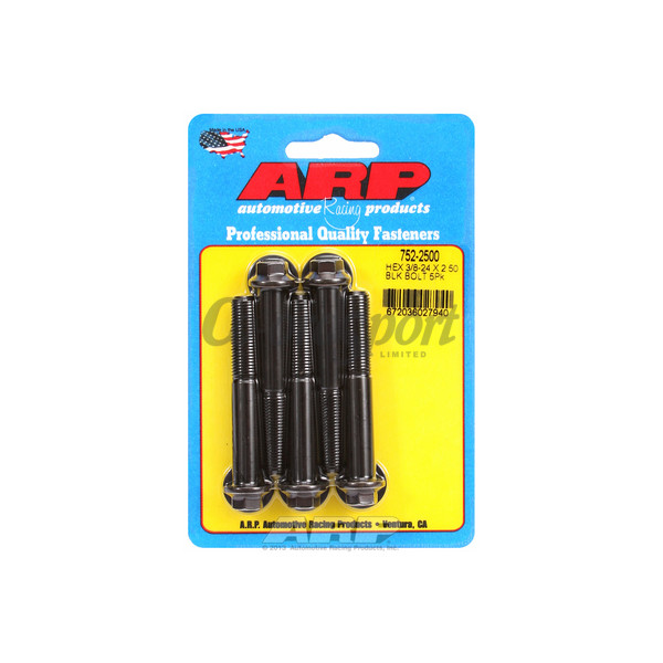 ARP 3/8-24 x 2.500 hex black oxide bolts image