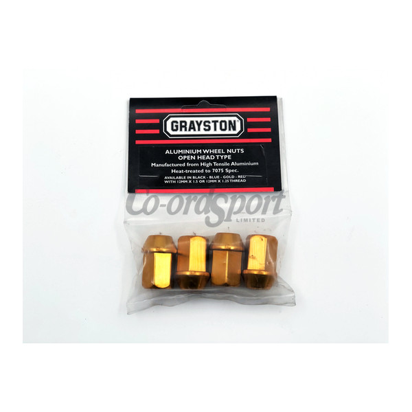 Grayston 12Mm 1.5 Gold Aluminium Nut-Open image