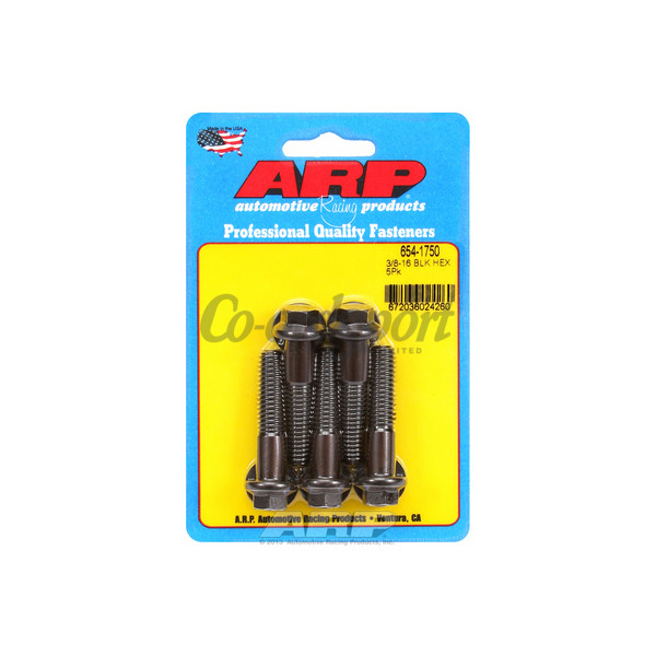 ARP 3/8-16 x 1.750 hex 7/16 wrenching black oxide bolts image