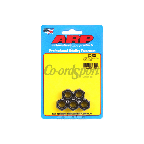 ARP 7/16-14 black coarse hex nut kit image