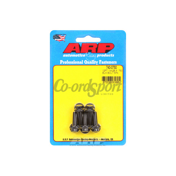 ARP 1/4-28 x .750 12pt black oxide bolts image