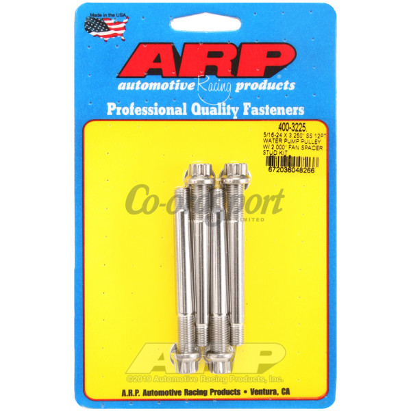 ARP 5/16-24 X 3.250 SS 12pt water pump pulley w/ 2.000 fan image